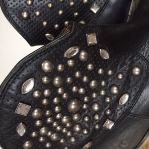Lucky Brand Embellished Rhinestone Cowboy Booties